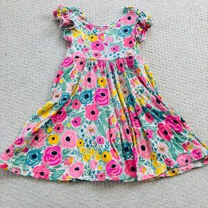 Little Sleepies pink floral secret garden twirl bamboo dress